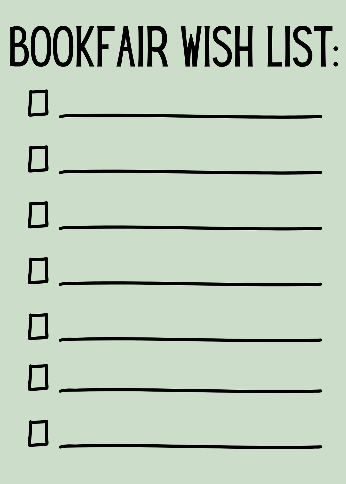Blank Book Fair Wishlist Greeting Card