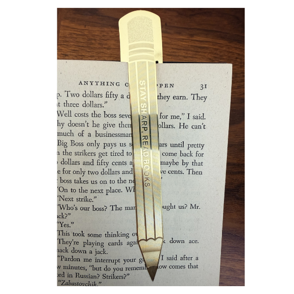 "Stay Sharp, Read Books" Metal Bookmark