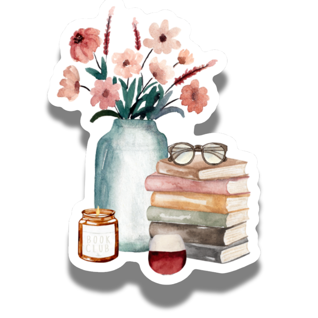 Watercolor Book Club Sticker