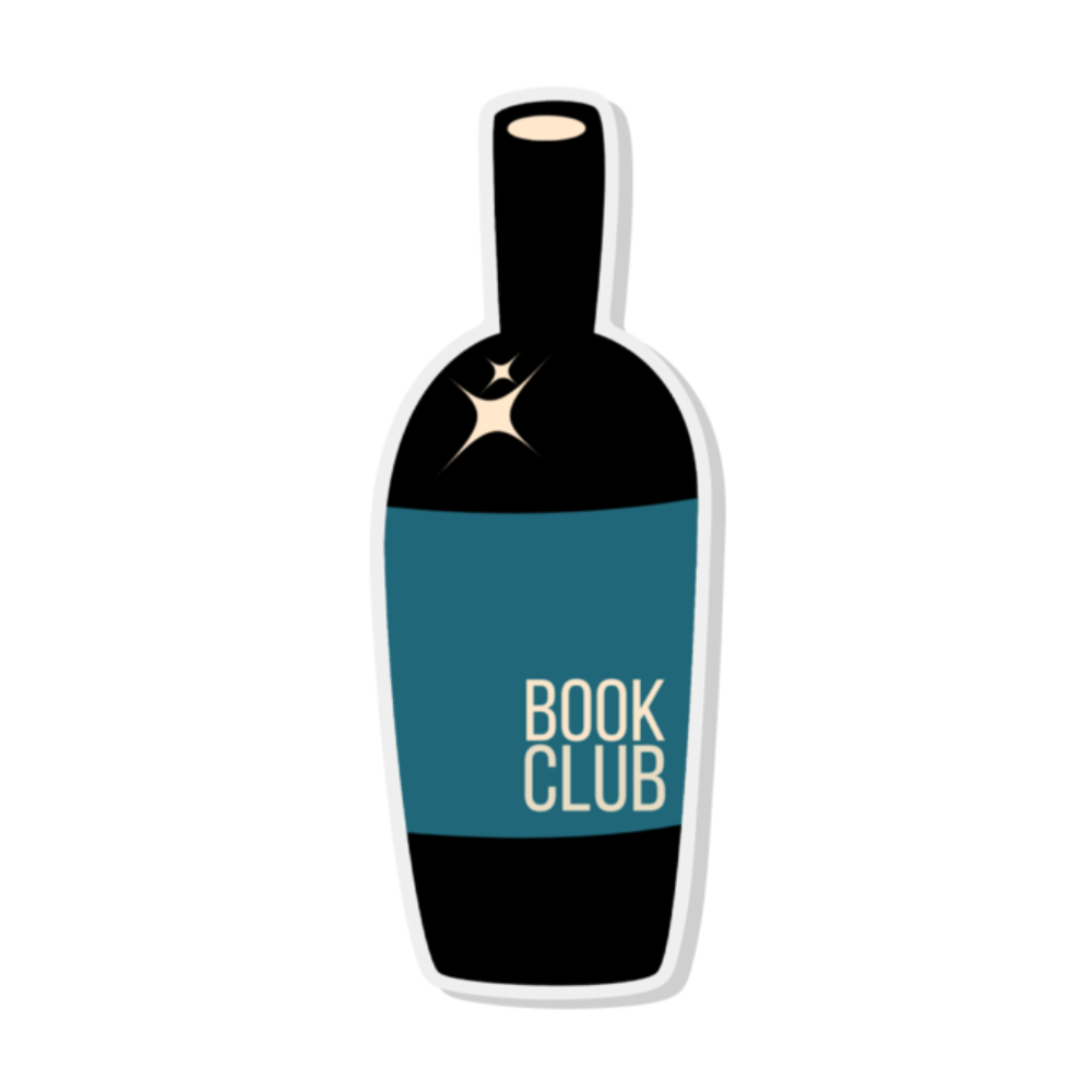 Book Club Wine Bottle Sticker (teal)