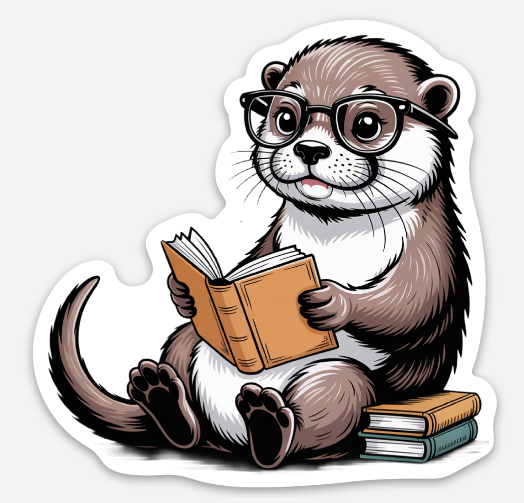 Reading Otter Sticker
