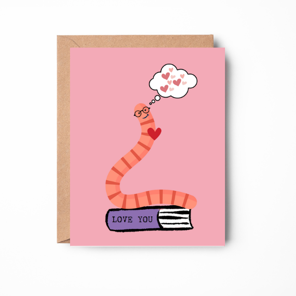 Bookworm Love Greeting Card