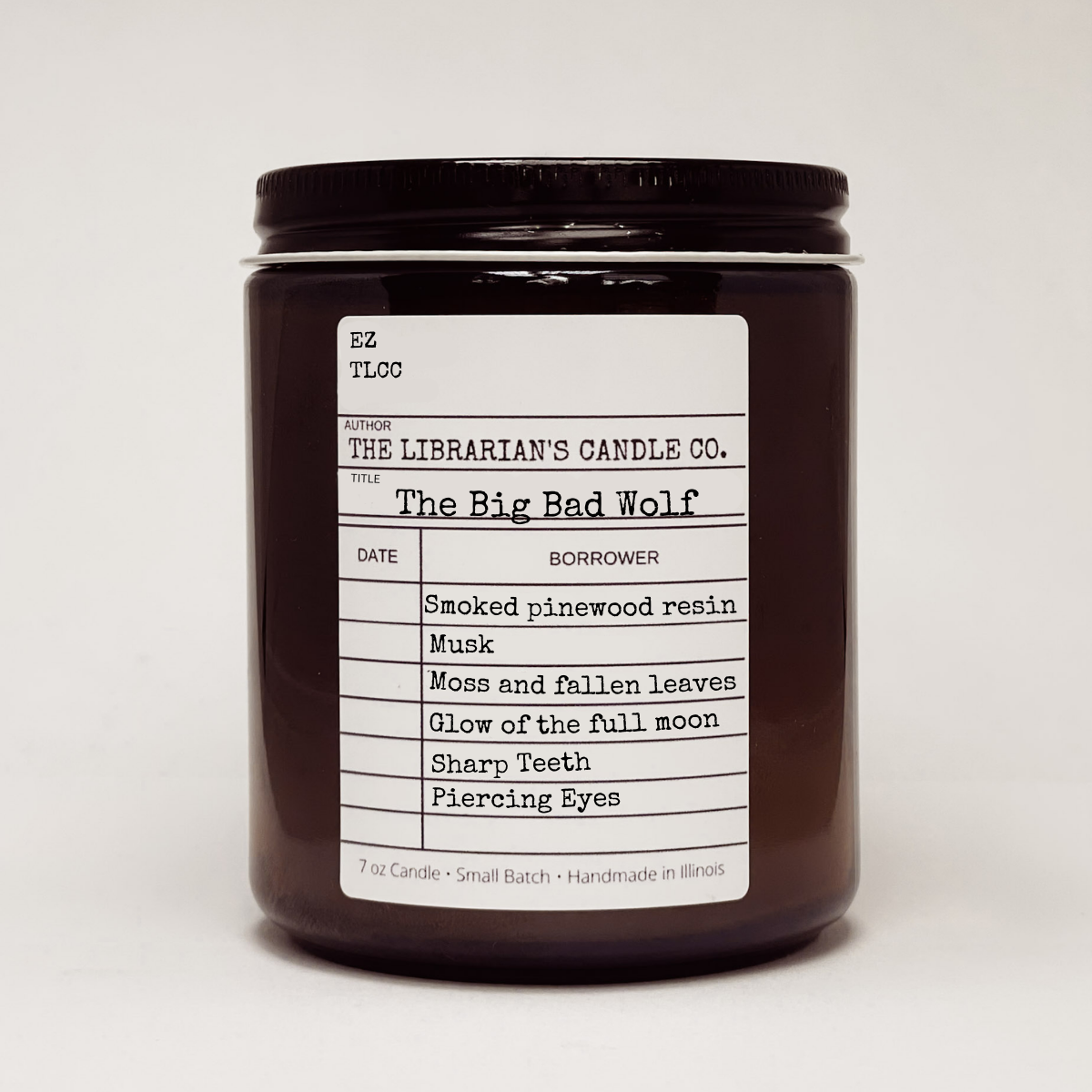 The Big Bad Wolf 7oz candle, smoky musky woods