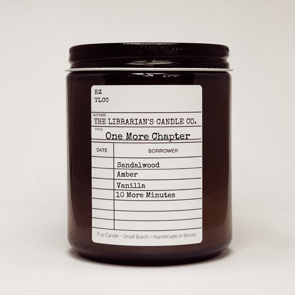 One More Chapter 7oz candle, very vanilla sandalwood