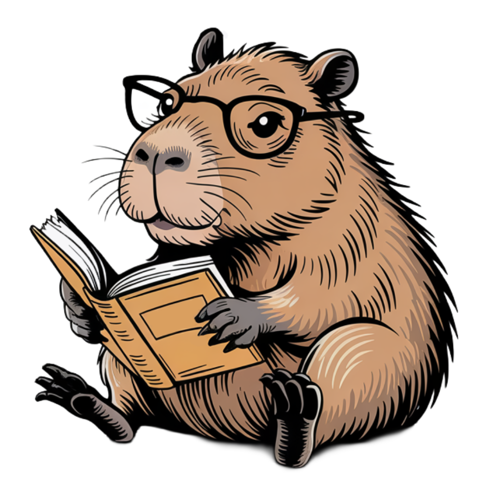 Reading Capybara Sticker