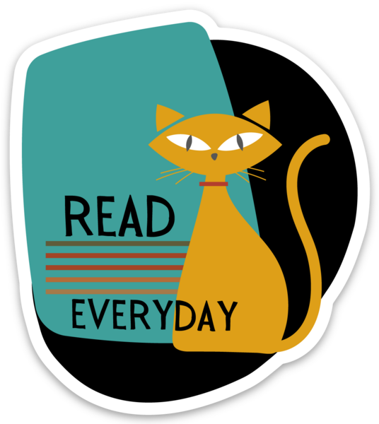 Cat Read Everyday Sticker