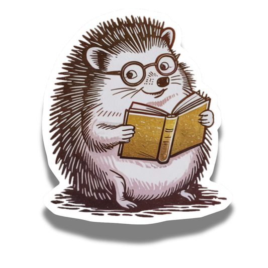 Reading Hedgehog Sticker