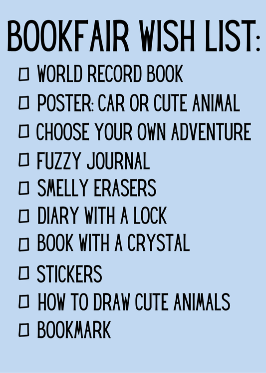 Book Fair Wishlist Greeting Card