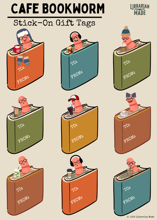 Sticky Gift Tags- Cafe Bookworm