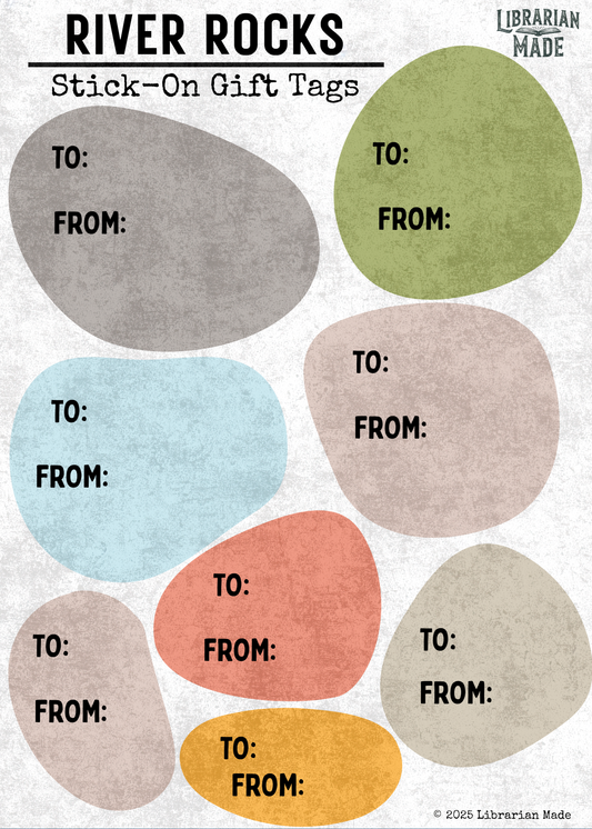 Sticky Gift Tags-River Rocks