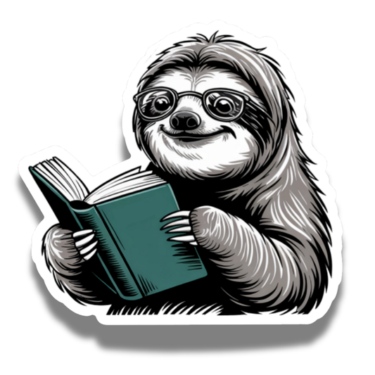 Reading Sloth Sticker