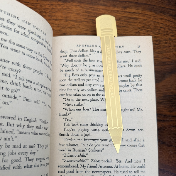 "Stay Sharp, Read Books" Metal Bookmark
