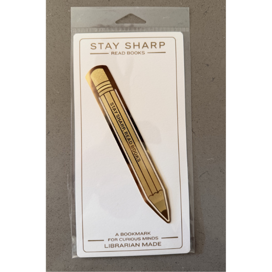 "Stay Sharp, Read Books" Metal Bookmark
