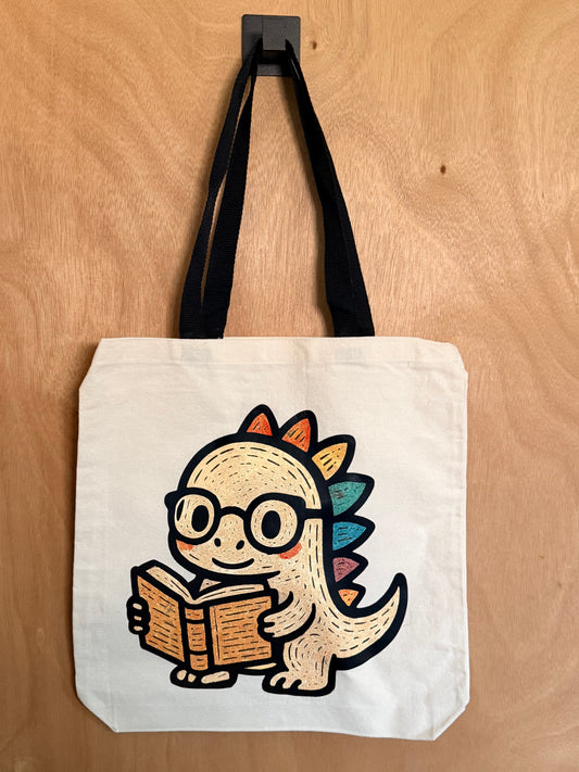 Dinosaur Reading Tote Bag