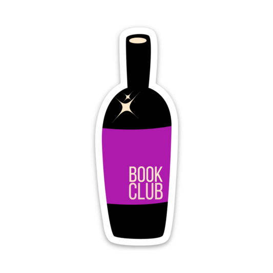 Book Club Wine Bottle Sticker (Purple)