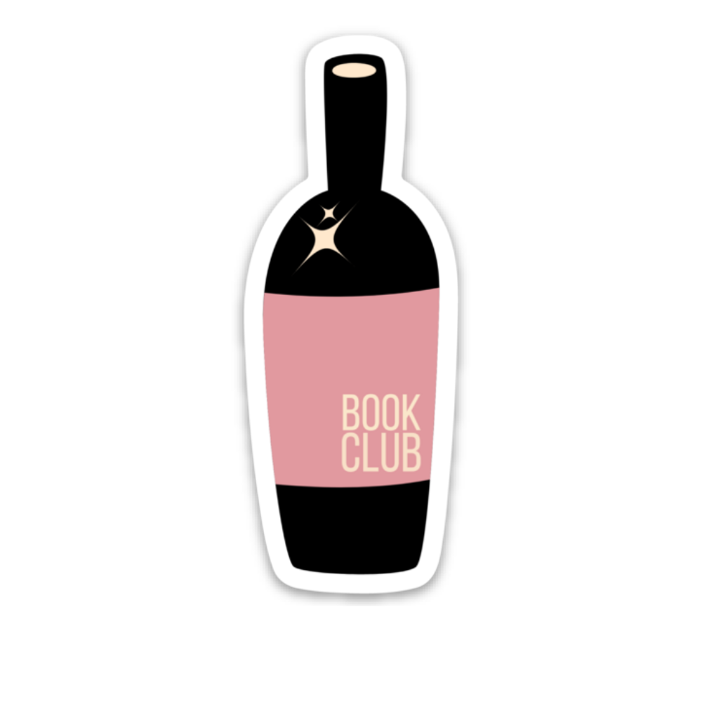 Book Club Wine Bottle Sticker (Pink)