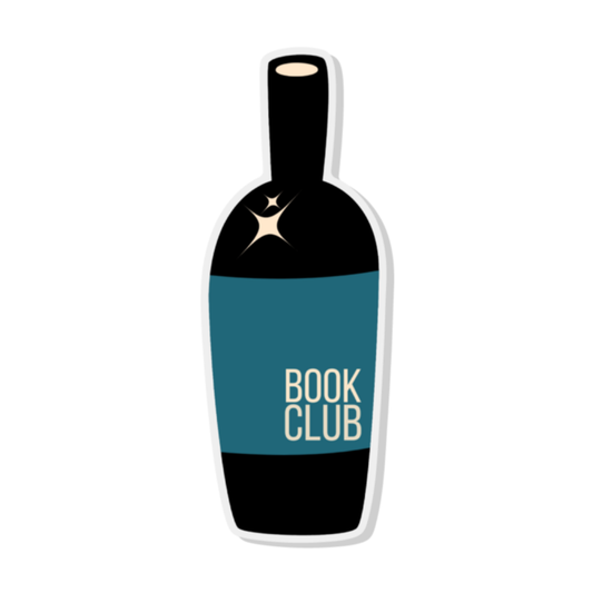 Book Club Wine Bottle Sticker (teal)