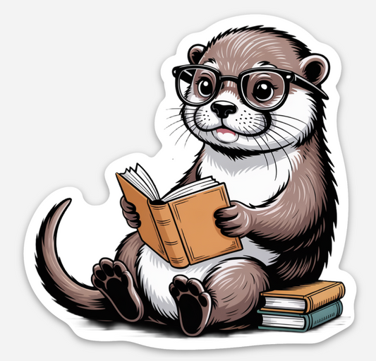 Reading Otter Sticker