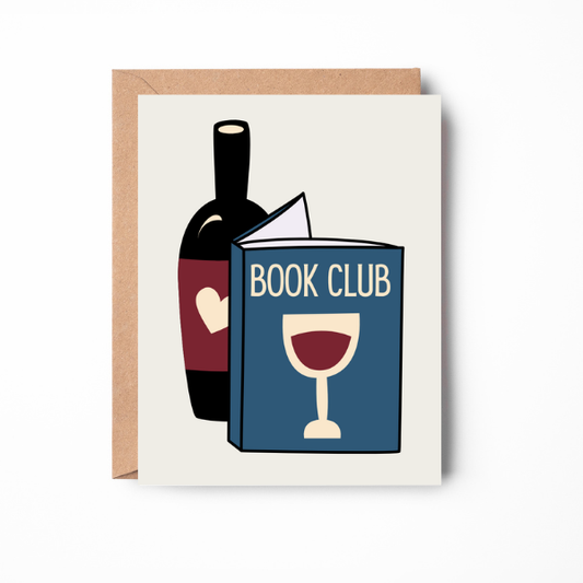 Book Club Pair Bottle Greeting Card