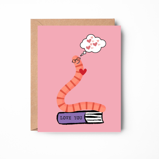 Bookworm Love Greeting Card