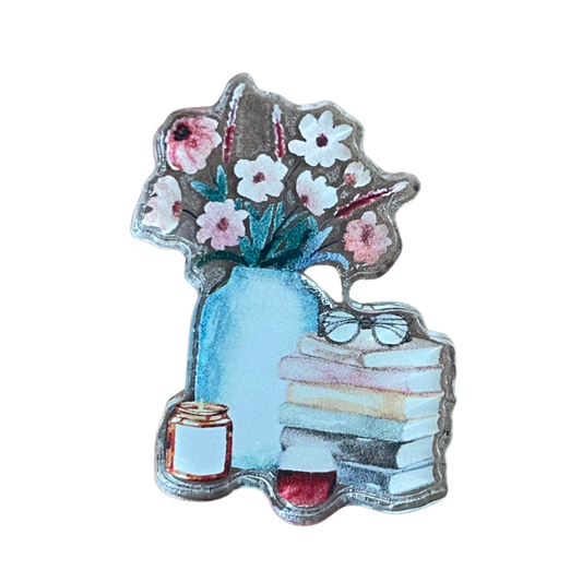 Watercolor Book Club Pin