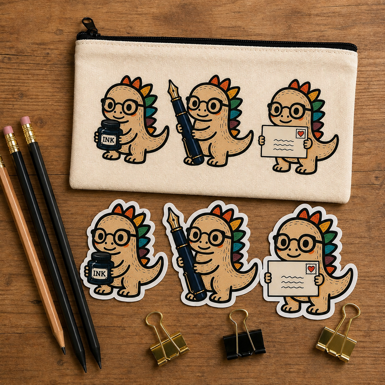 Dino with Envelope Sticker