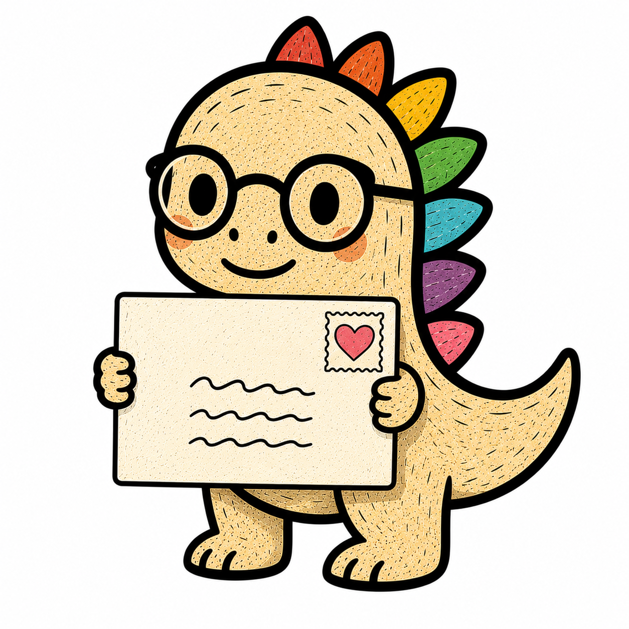 Dino with Envelope Sticker