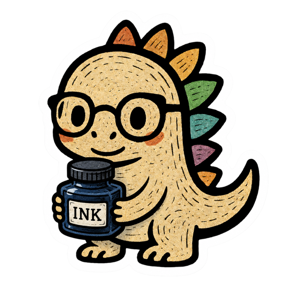Dino with Ink Sticker