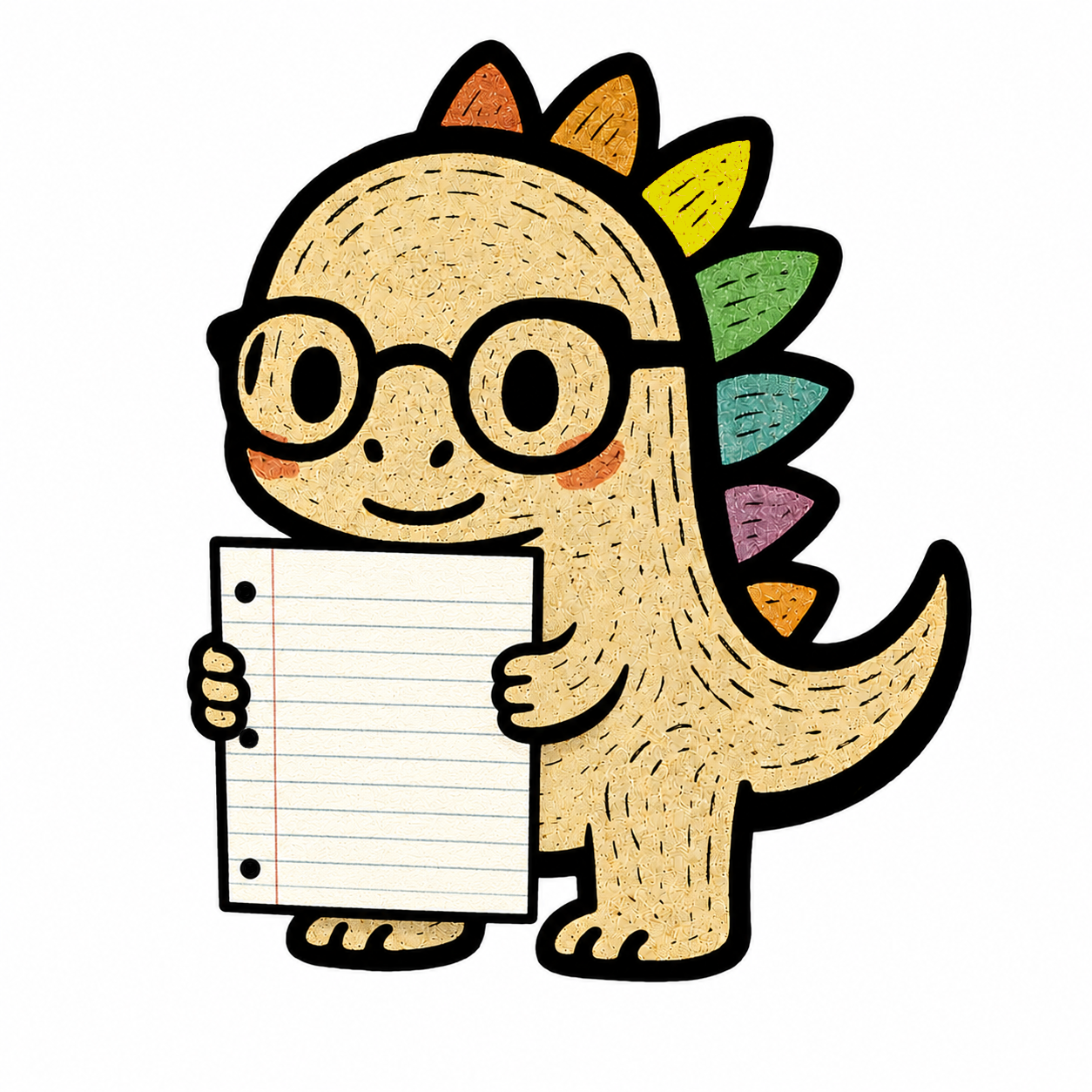 Dino with Paper Sticker