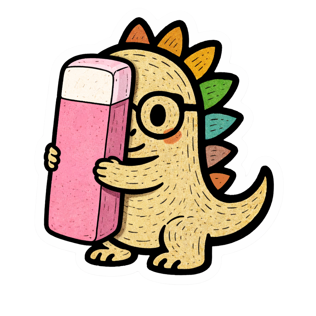 Dino with Eraser Sticker