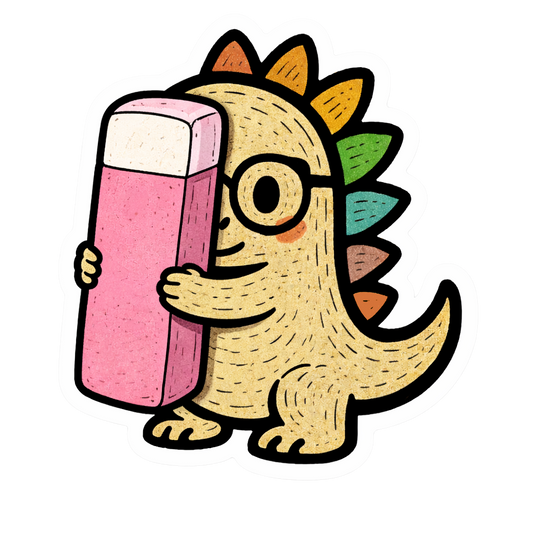 Dino with Eraser Sticker