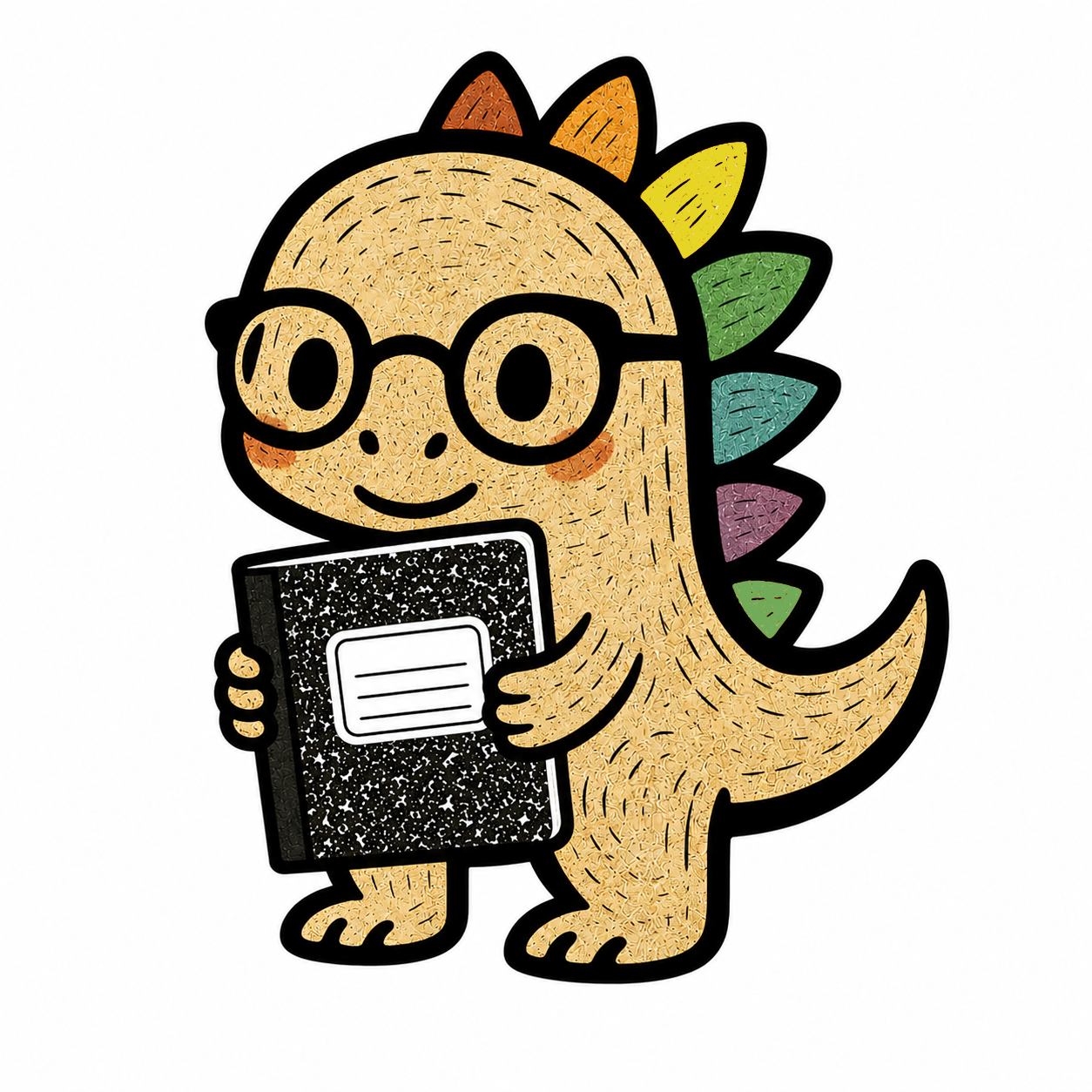 Dino with Notebook Sticker