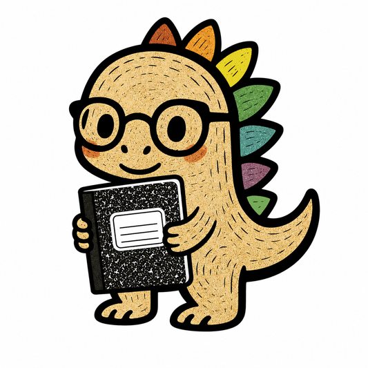 Dino with Notebook Sticker