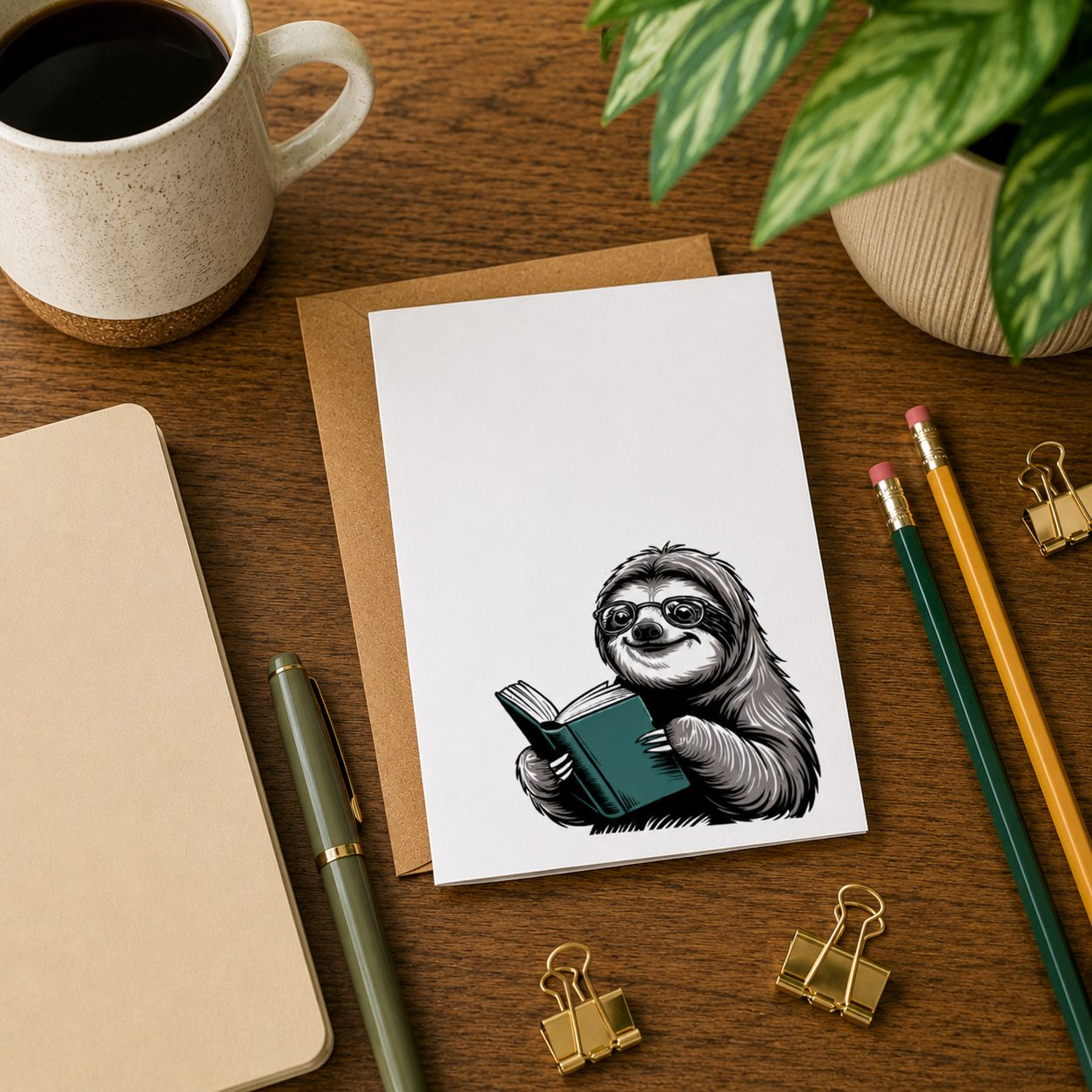 Sloth Greeting Card