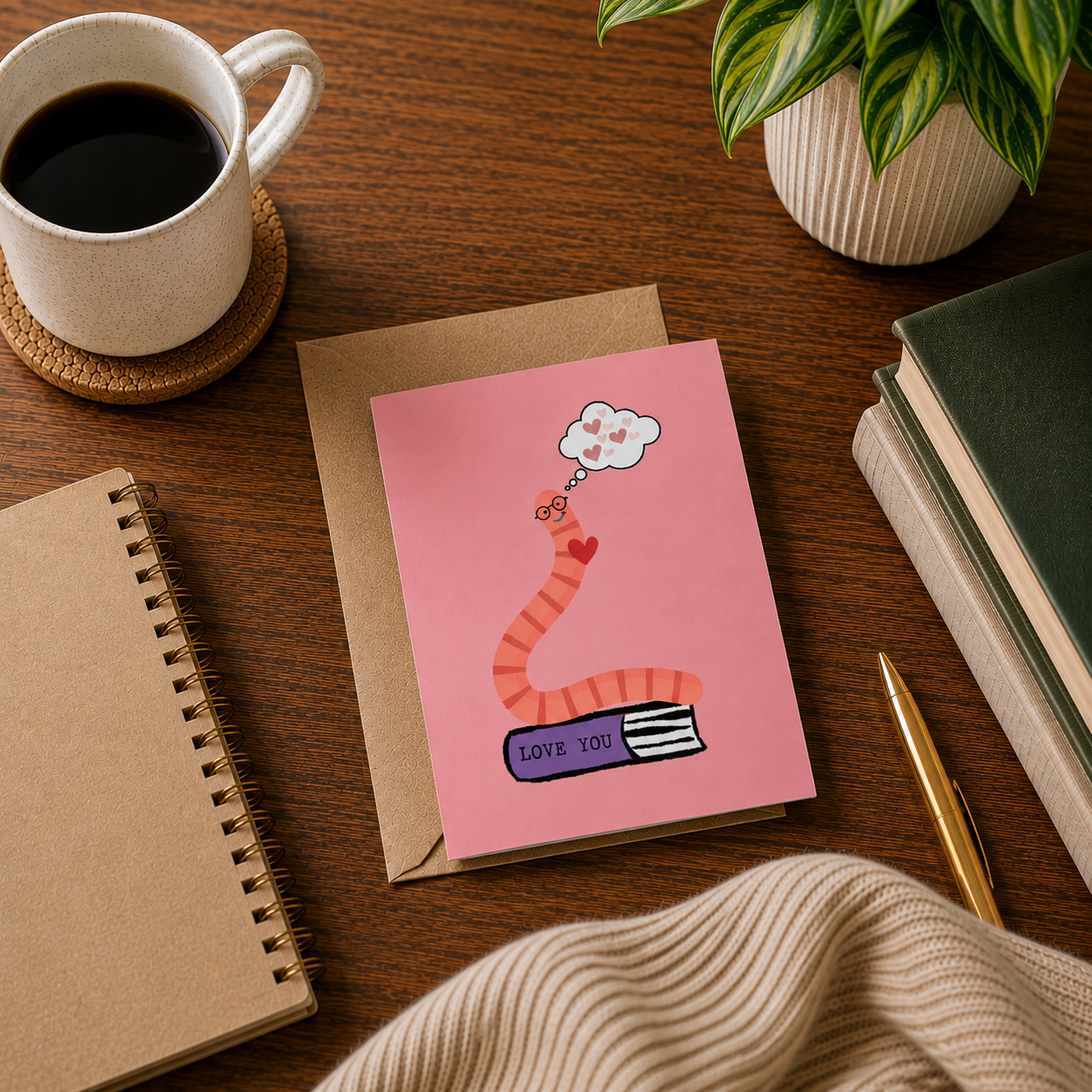 Bookworm Love Greeting Card