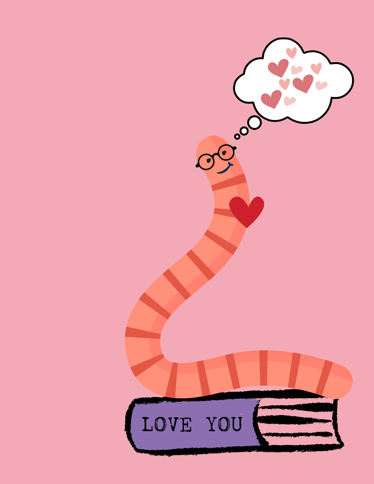 Bookworm Love Greeting Card